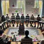 Norwegian students discuss a book with empathy prompts in class