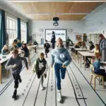 Students in a norwegian classroom doing active learning exercises during a lesson